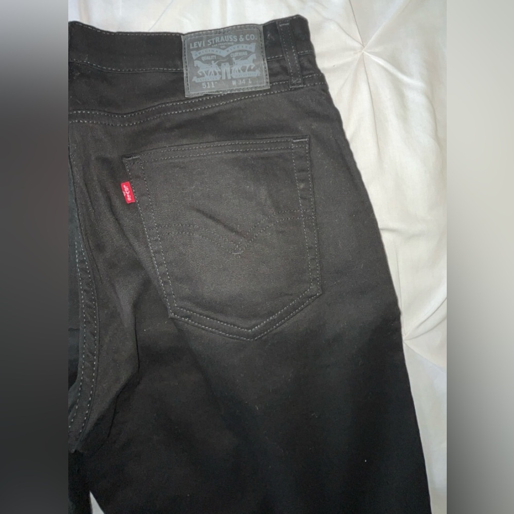 Levi’s 511 Men’s Black Colored Cut-Off Denim Shorts SIZE  W 34 - Picture 4 of 6